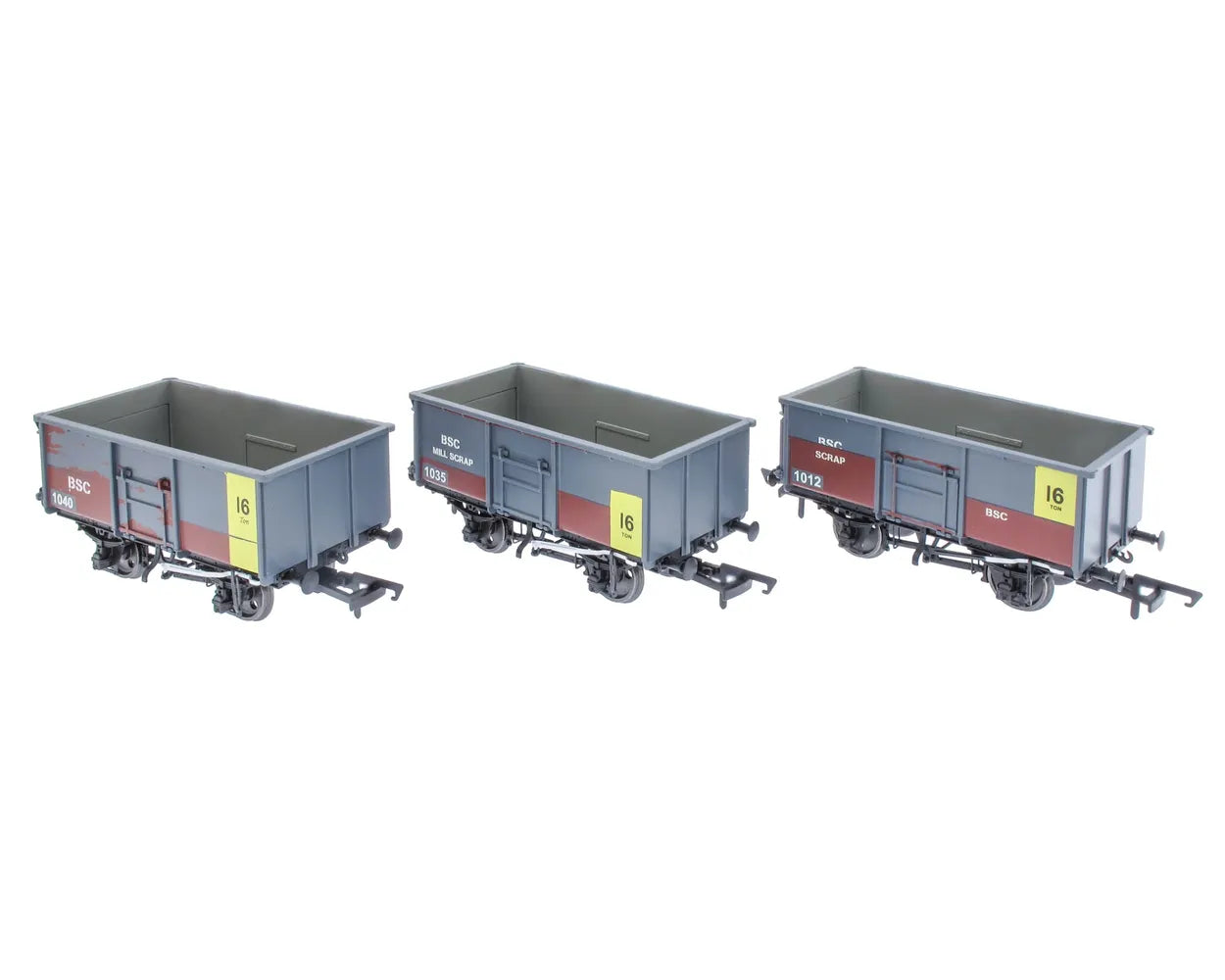 Accurascale Exclusive 16-Tonne Mineral British Steel Scrap Model Railway Wagons - Set of 3 Together
