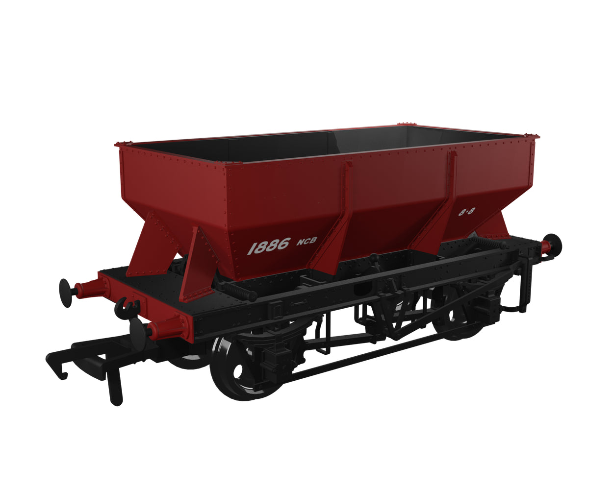 Rapido Limited Edition NCB 20-Tonne Hopper Wagons - Pack of 3 in Red_OO_1886 - World of Railways Exclusive