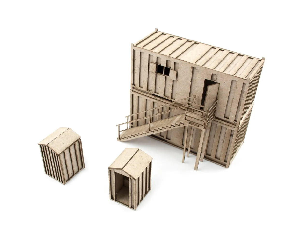 WWScenics Exclusive Model Railway Trackside Bundle - Shipping Containers_Site Office_Portable Toilets - All Items