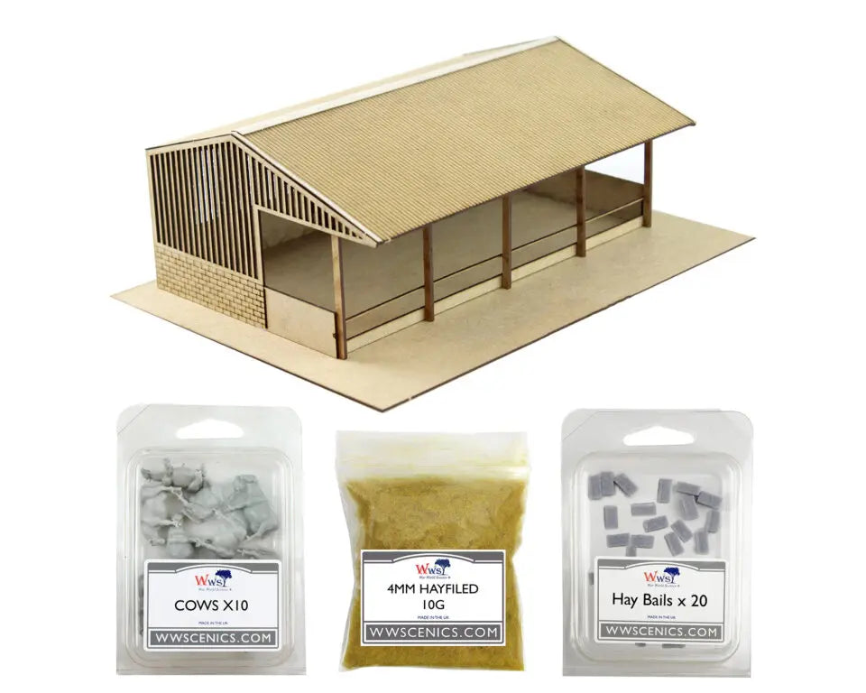 WWScenics Livestock Barn_Cows Kit For Model Railways Contents